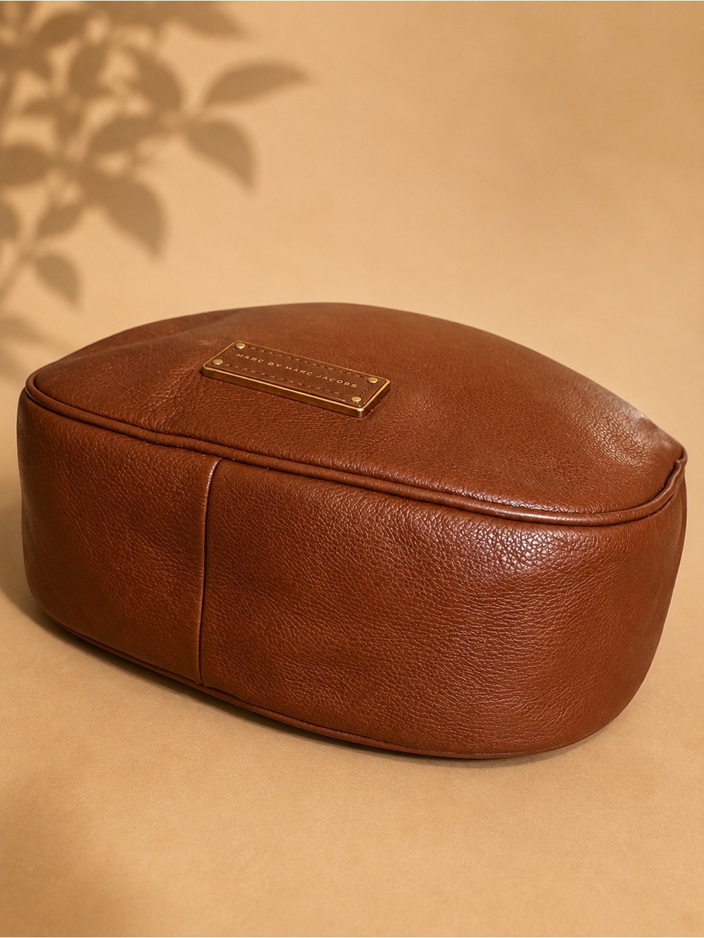 Marc by Marc Jacobs Pebbled Leather Hobo Shoulder Crossbody Cognac Bag - Picture 11 of 16